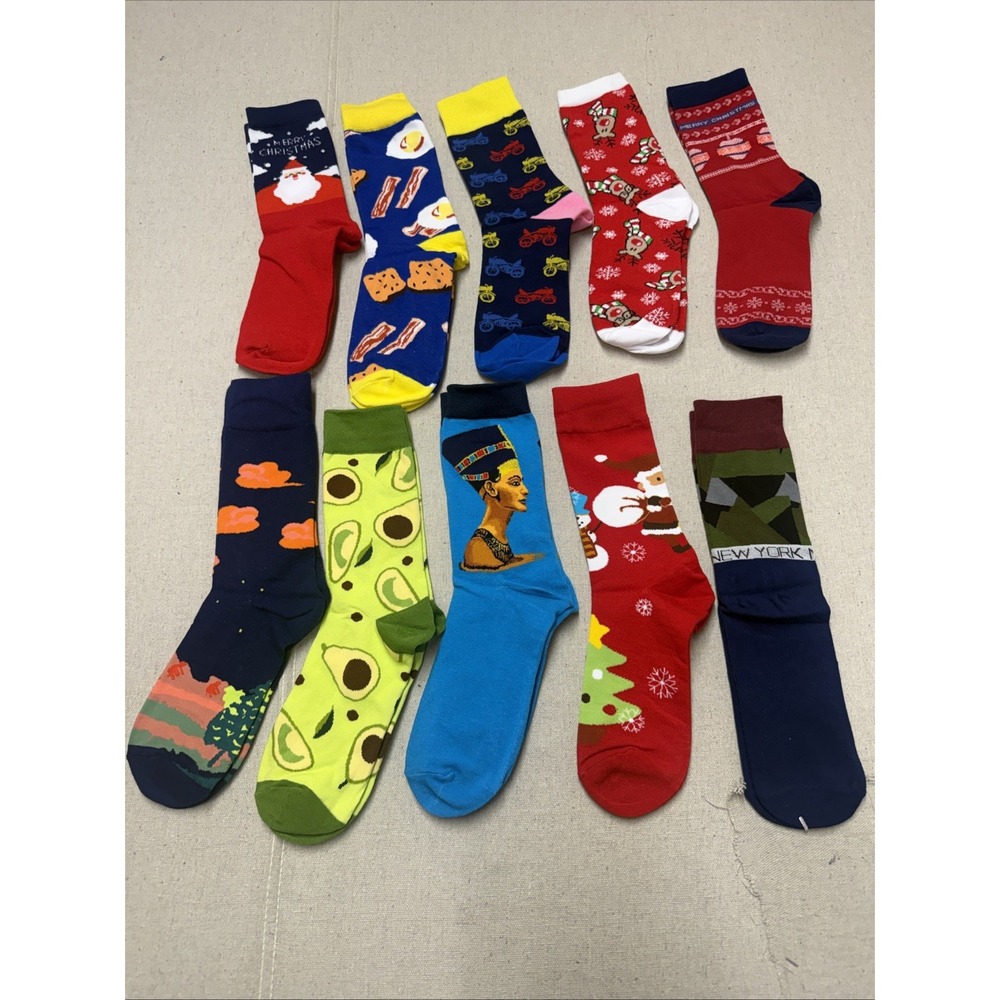 10 Pairs Novelty Crew Socks Mixed DesignsUS Women's 6–10 big kids New #mixed21